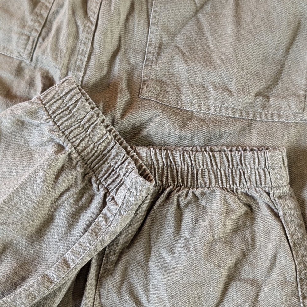 GAP Twill Jogger Olive Green Pants Elastic Waist Pockets Button Women's Casual M - Picture 7 of 7
